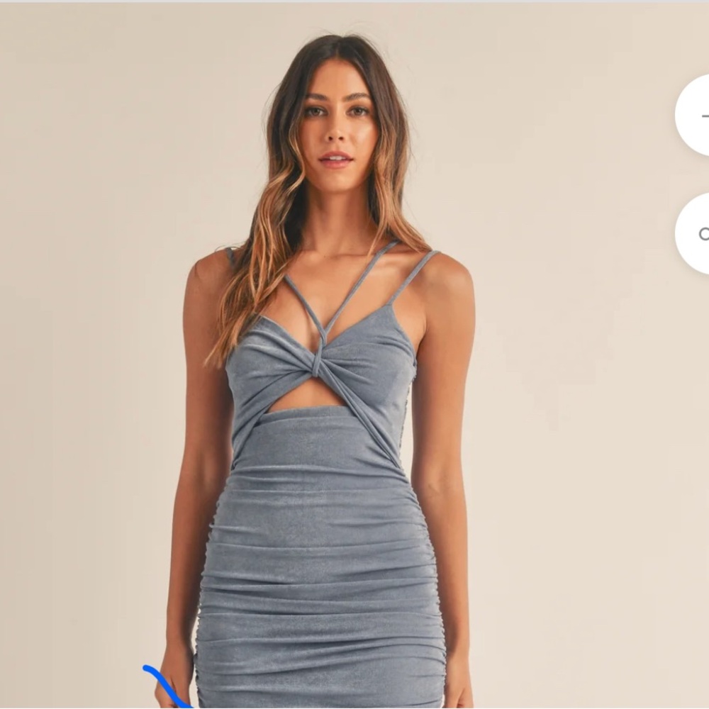 MABLE Blue Strappy Mini Dress